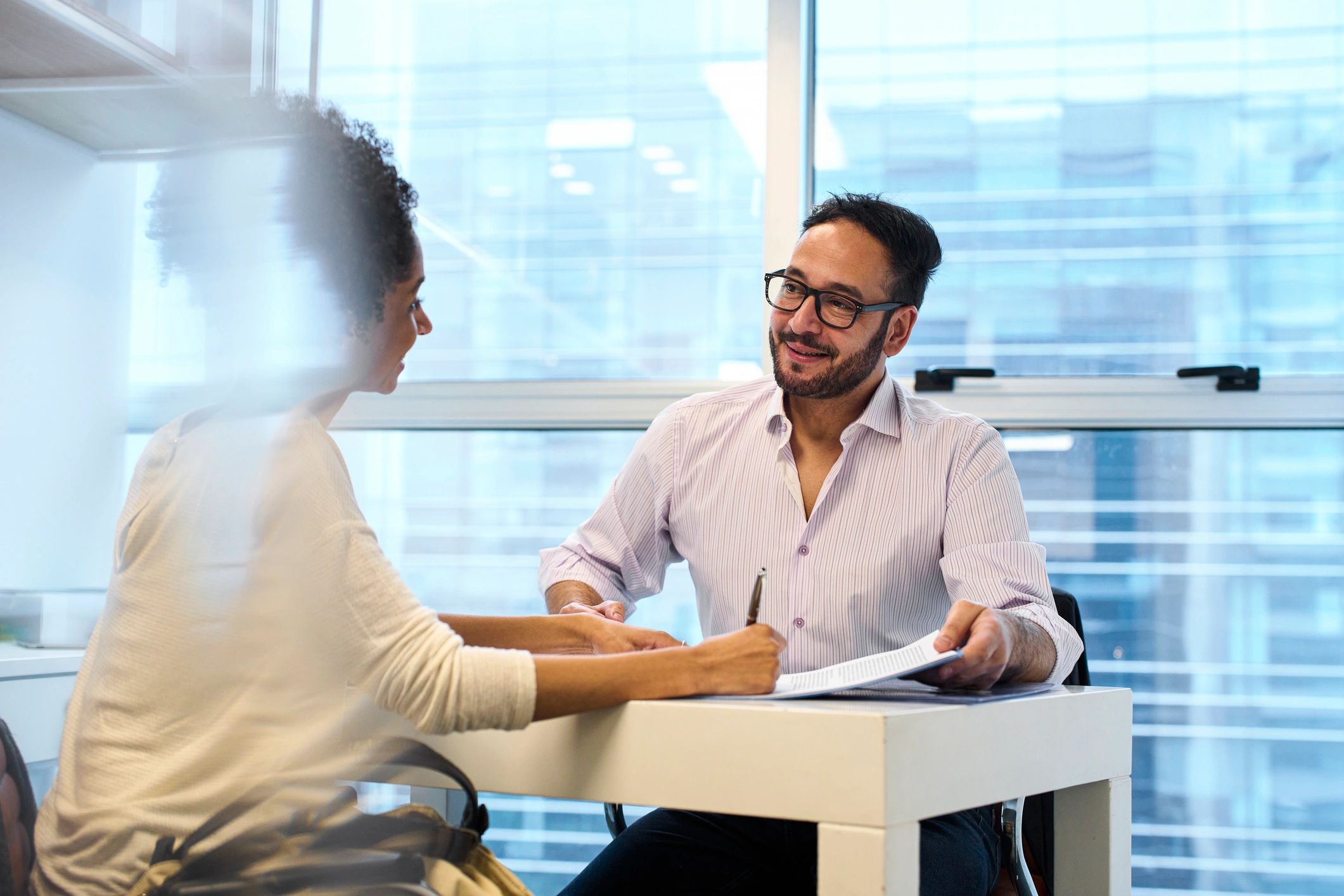Real estate consultation with client